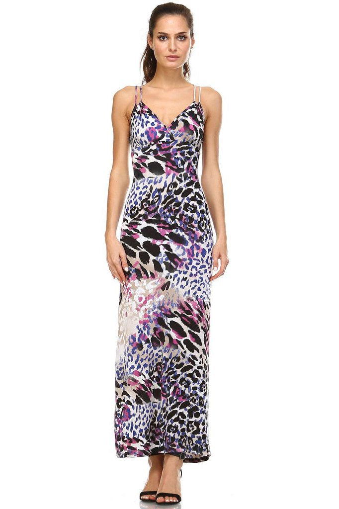 Women's Double Strap Cross-Back Maxi Tank Dress Purple 30 Dresses / Maxi - Tophatter Daily Deals