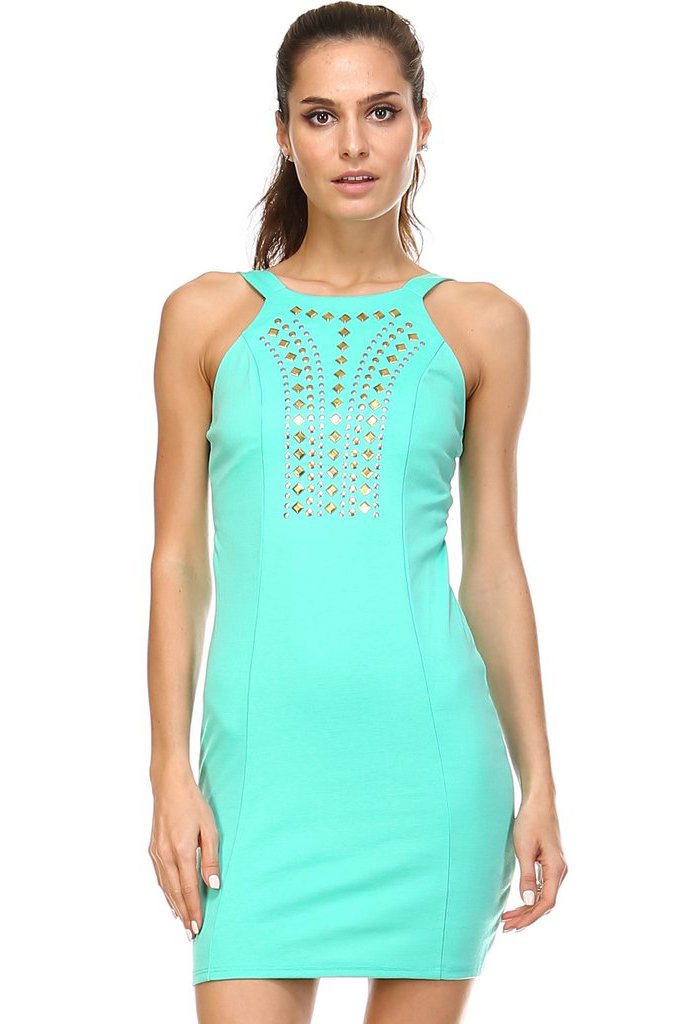 Women's Tank Dress with Studs Dresses / Mini - Tophatter Daily Deals