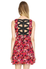 Women's Printed Cross Back Chiffon Dress Dresses / Mini - Tophatter Daily Deals