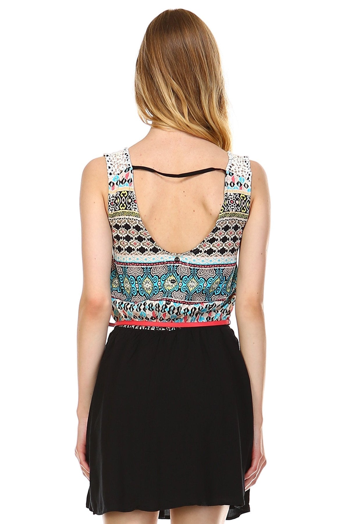 Women's Crochet Detail Belted Sleeveless Dress Dresses / Mini - Tophatter Daily Deals