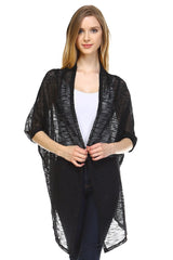 Women's Knit Cardigan Top Black Cardigan - Tophatter Daily Deals