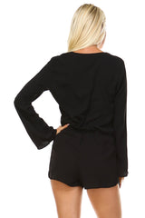 Women's Long Sleeve Waist Tie Romper Romper - Tophatter Daily Deals