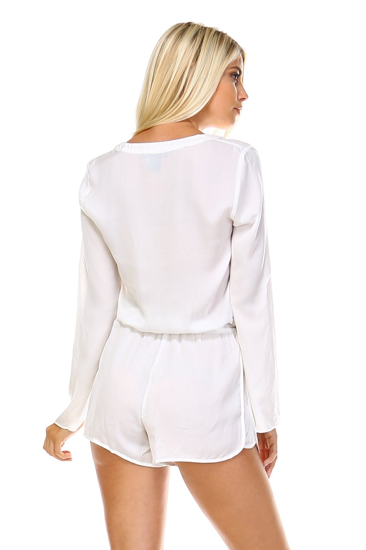 Women's Long Sleeve Waist Tie Romper Romper - Tophatter Daily Deals