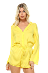 Women's Long Sleeve Waist Tie Romper Romper - Tophatter Daily Deals