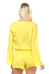 Women's Long Sleeve Waist Tie Romper Romper - Tophatter Daily Deals