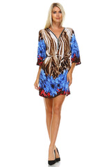 Women's Printed Waist Tie Zip-Up Dress Brown 21 Dresses / Midi - Tophatter Daily Deals