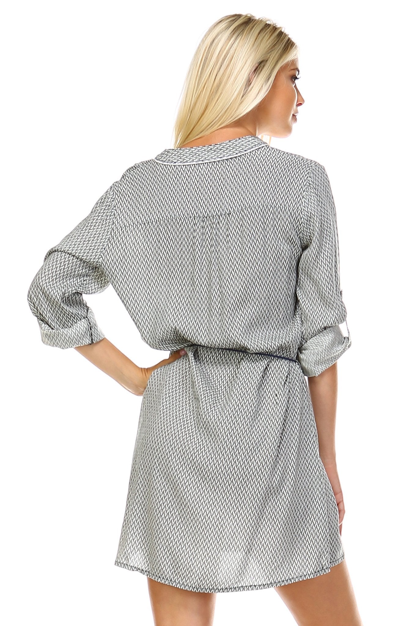 Women's Front Tassel Tie Button Up Dress Dresses / Mini - Tophatter Daily Deals