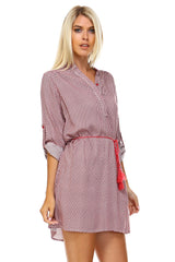 Women's Front Tassel Tie Button Up Dress Dresses / Mini - Tophatter Daily Deals