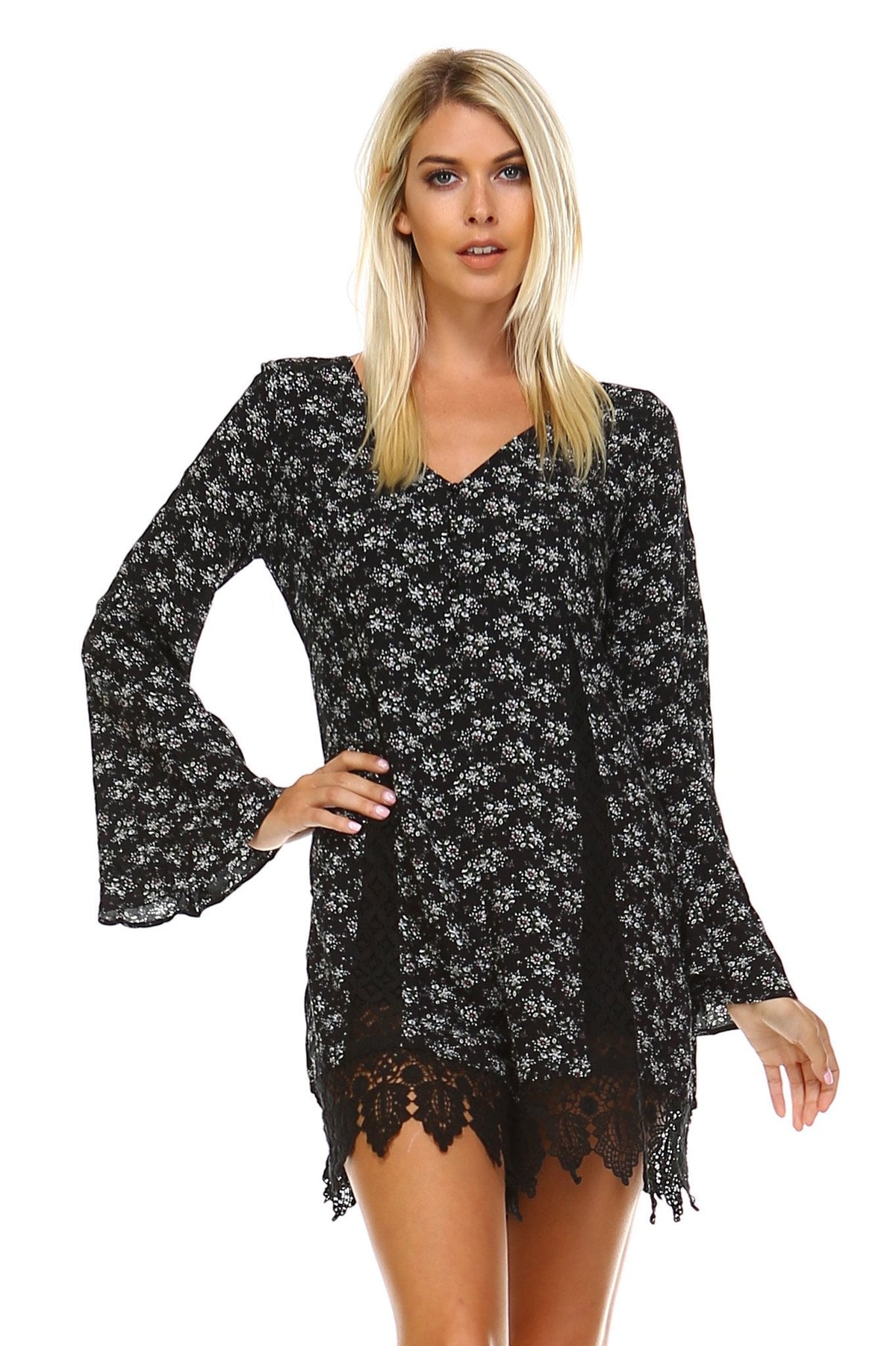 Women's Long Sleeve Back Tie Lace Detail Romper Romper - Tophatter Daily Deals