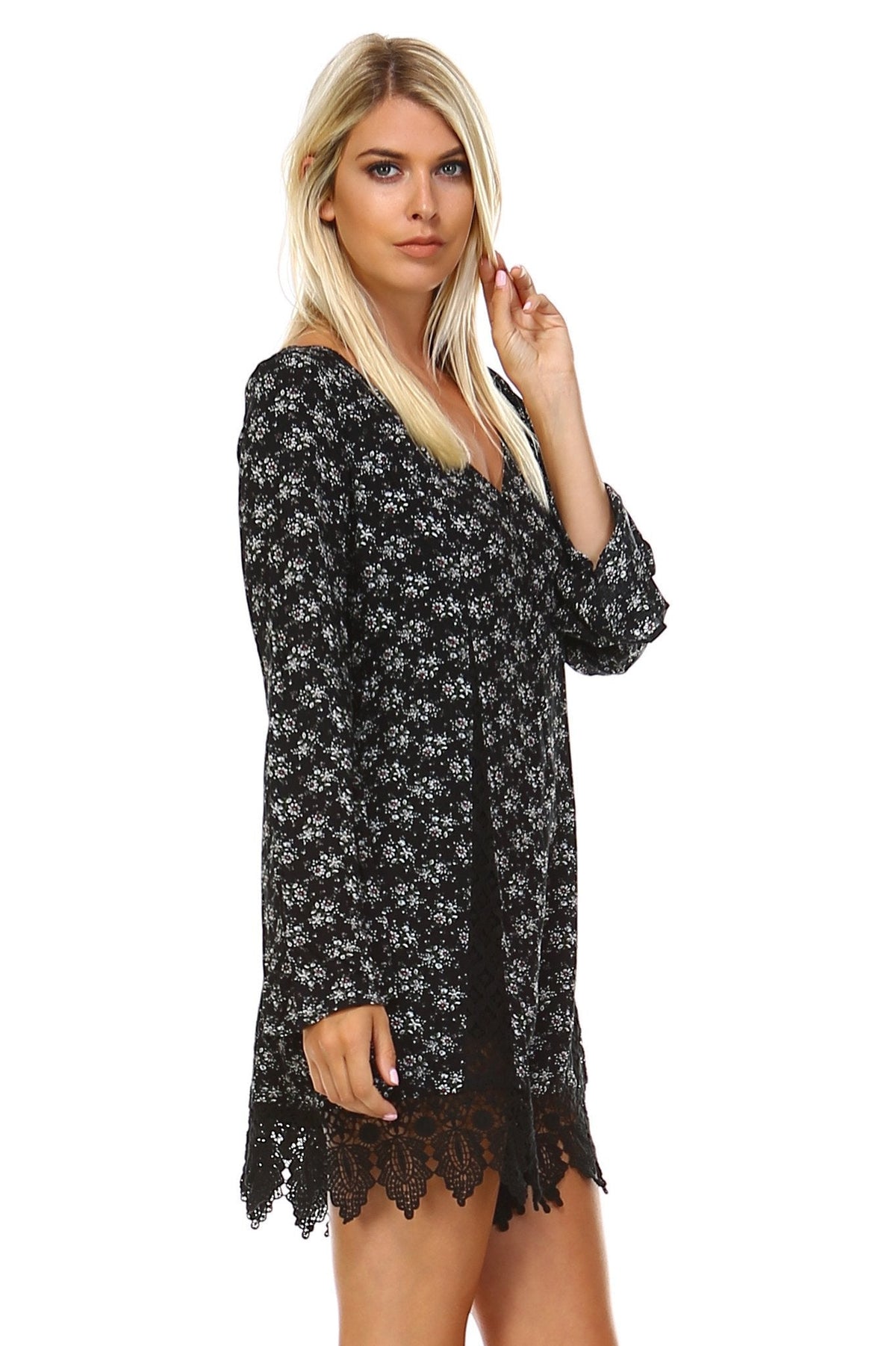 Women's Long Sleeve Back Tie Lace Detail Romper Romper - Tophatter Daily Deals