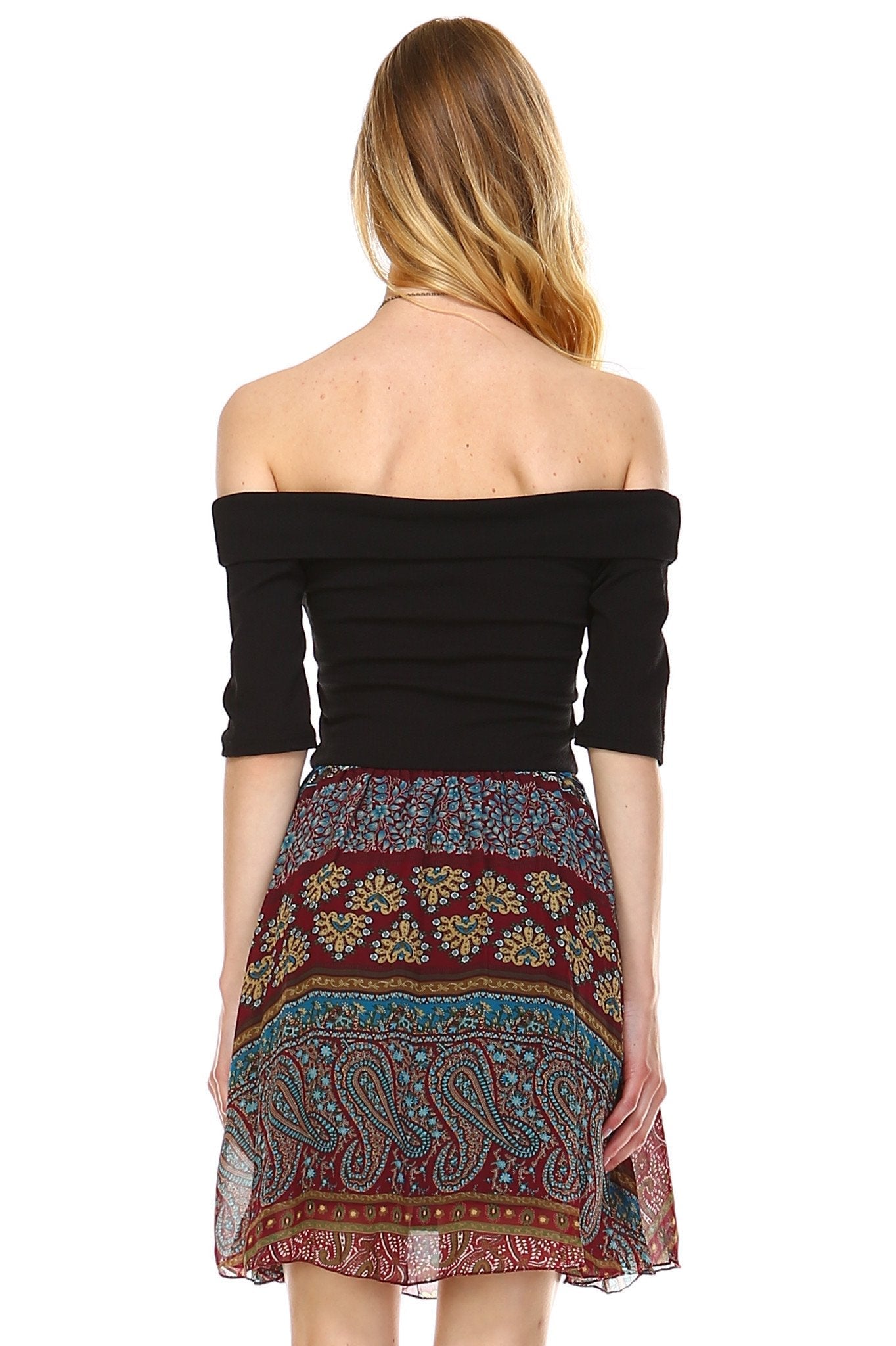 Women's Printed Off Shoulder A-Line Dress Dresses / Mini - Tophatter Daily Deals