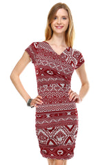 Women's Printed V-neck Bodycon Dress Dresses / Midi - Tophatter Daily Deals