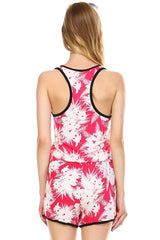 Women's Tropical Print Racer Back Sleeveless Romper Romper - Tophatter Daily Deals