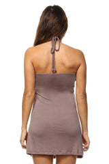 Women's Beaded Neckline Halter Dress Dresses / Mini - Tophatter Daily Deals