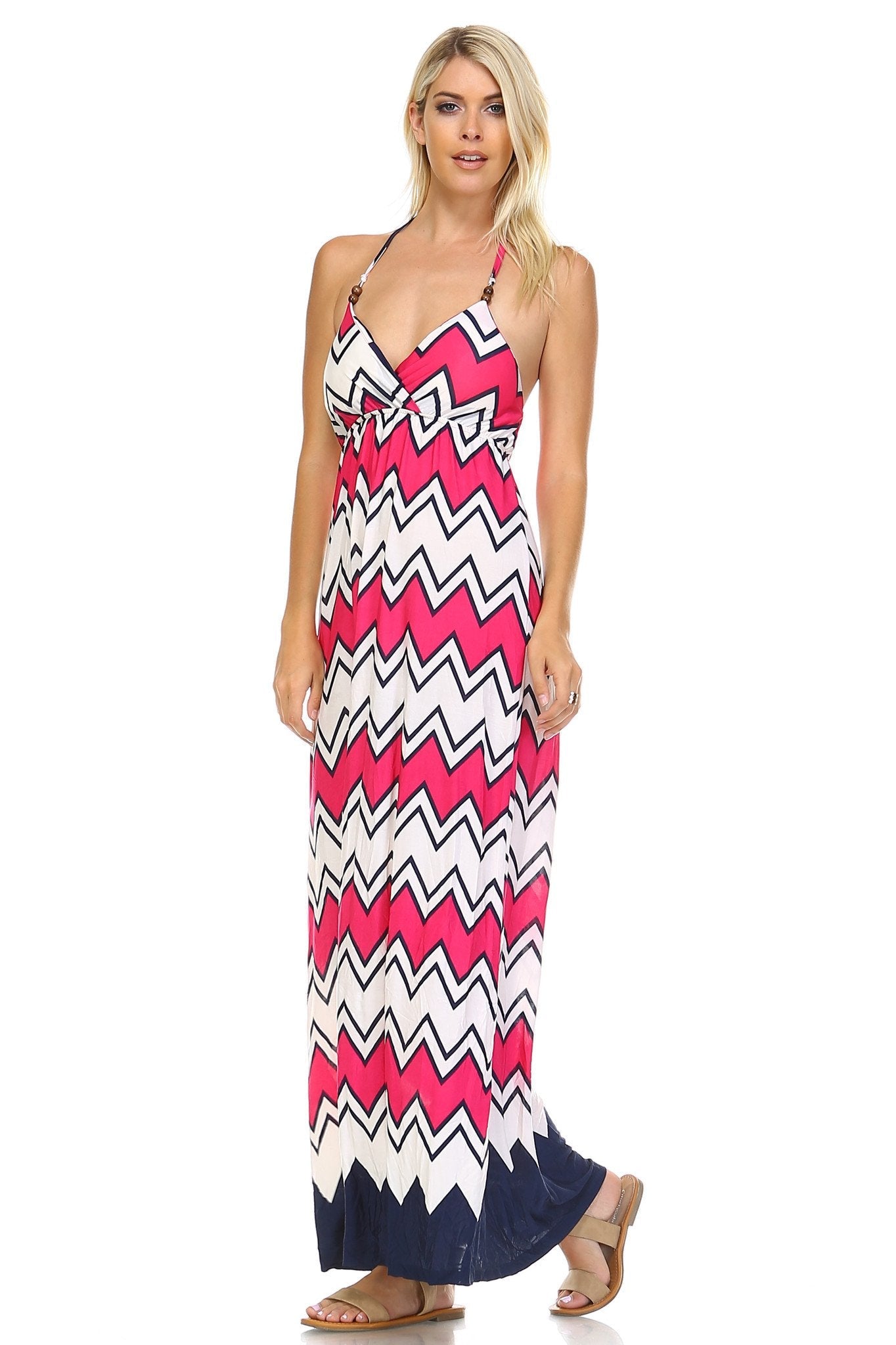Women's Printed V-Neck Maxi Dress Dresses / Maxi - Tophatter Daily Deals