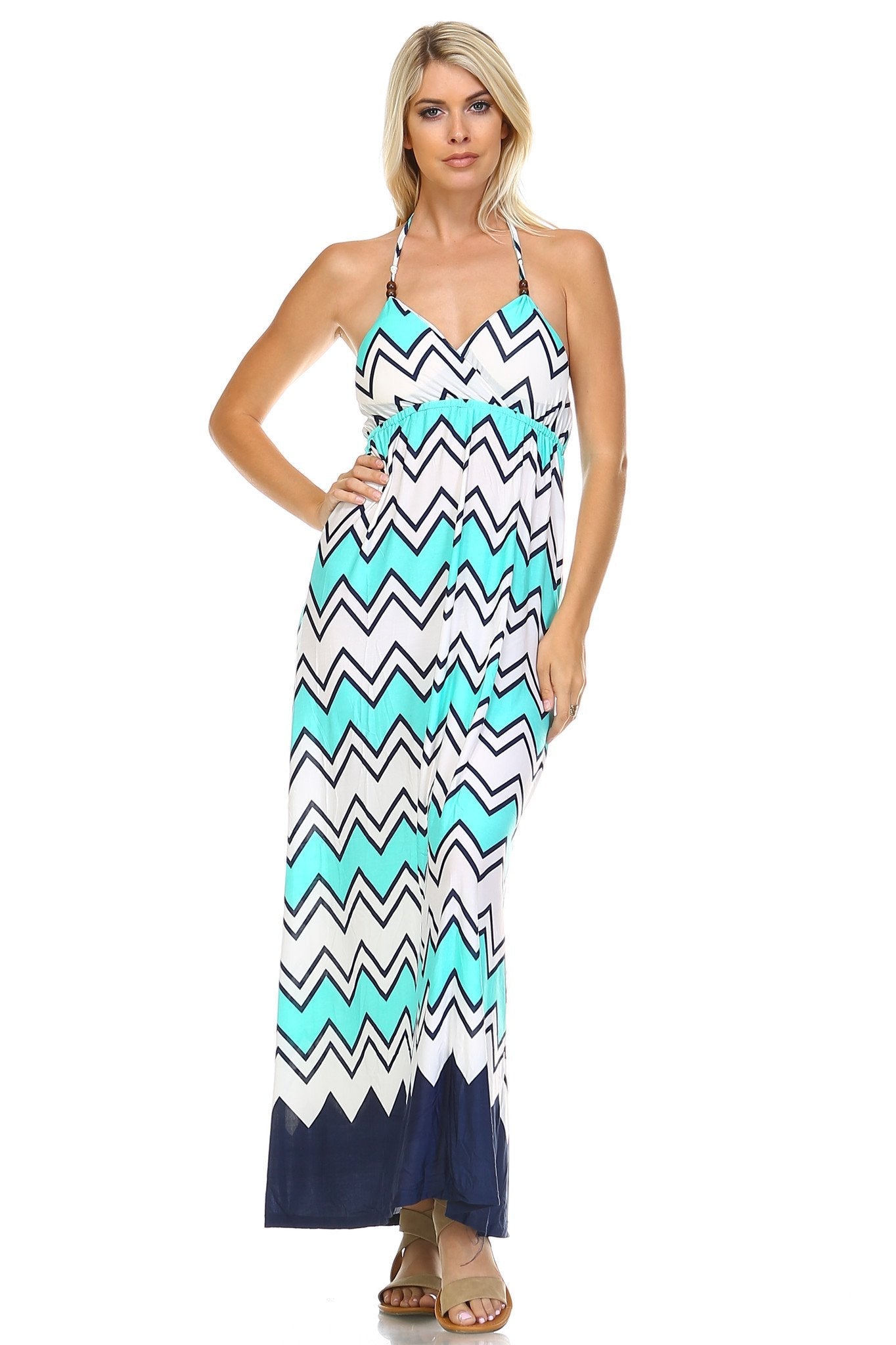 Women's Printed V-Neck Maxi Dress Dresses / Maxi - Tophatter Daily Deals