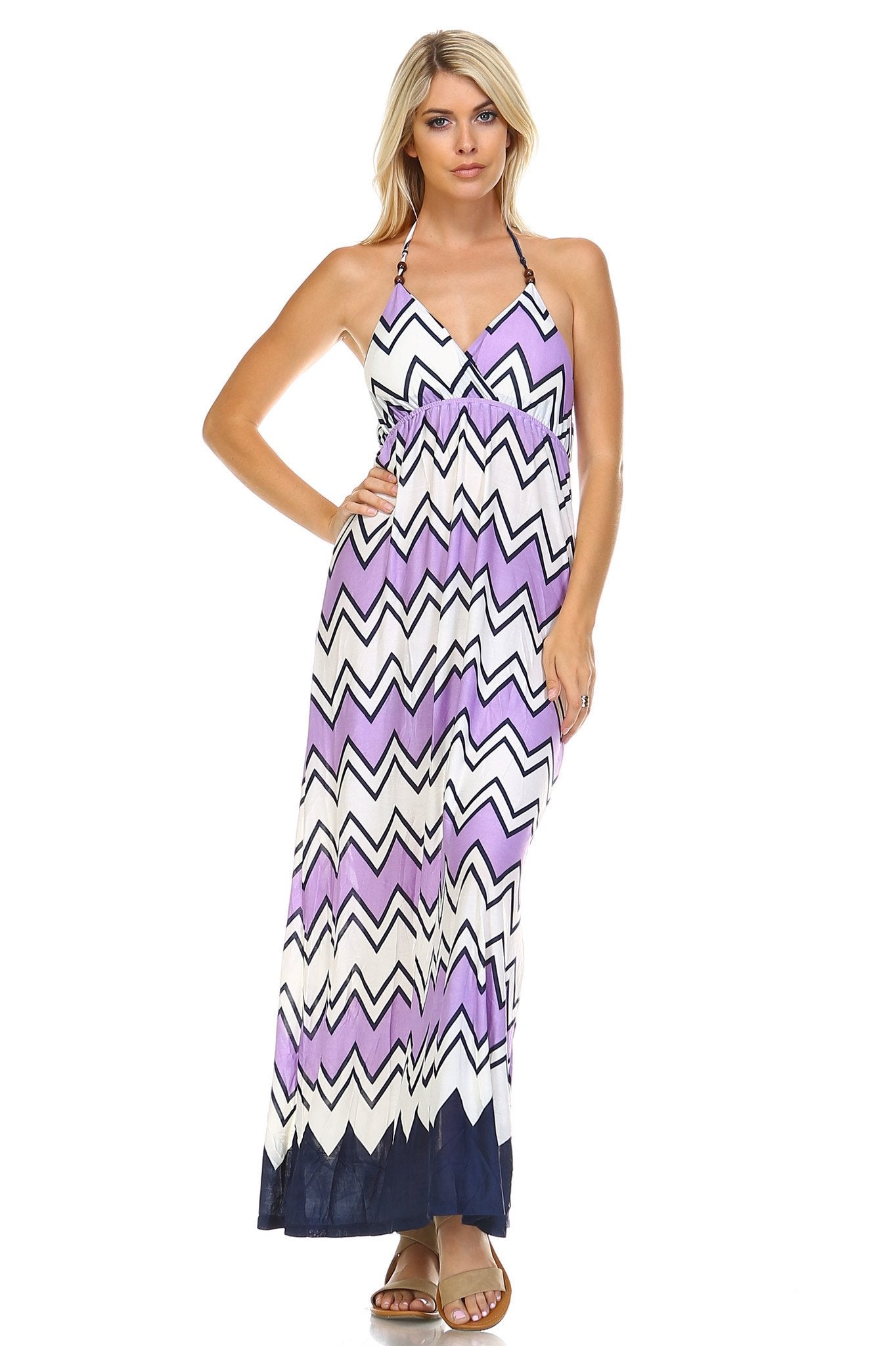 Women's Printed V-Neck Maxi Dress Dresses / Maxi - Tophatter Daily Deals