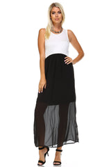Women's Black & White Mixed Media Maxi Dress Dresses / Maxi - Tophatter Daily Deals