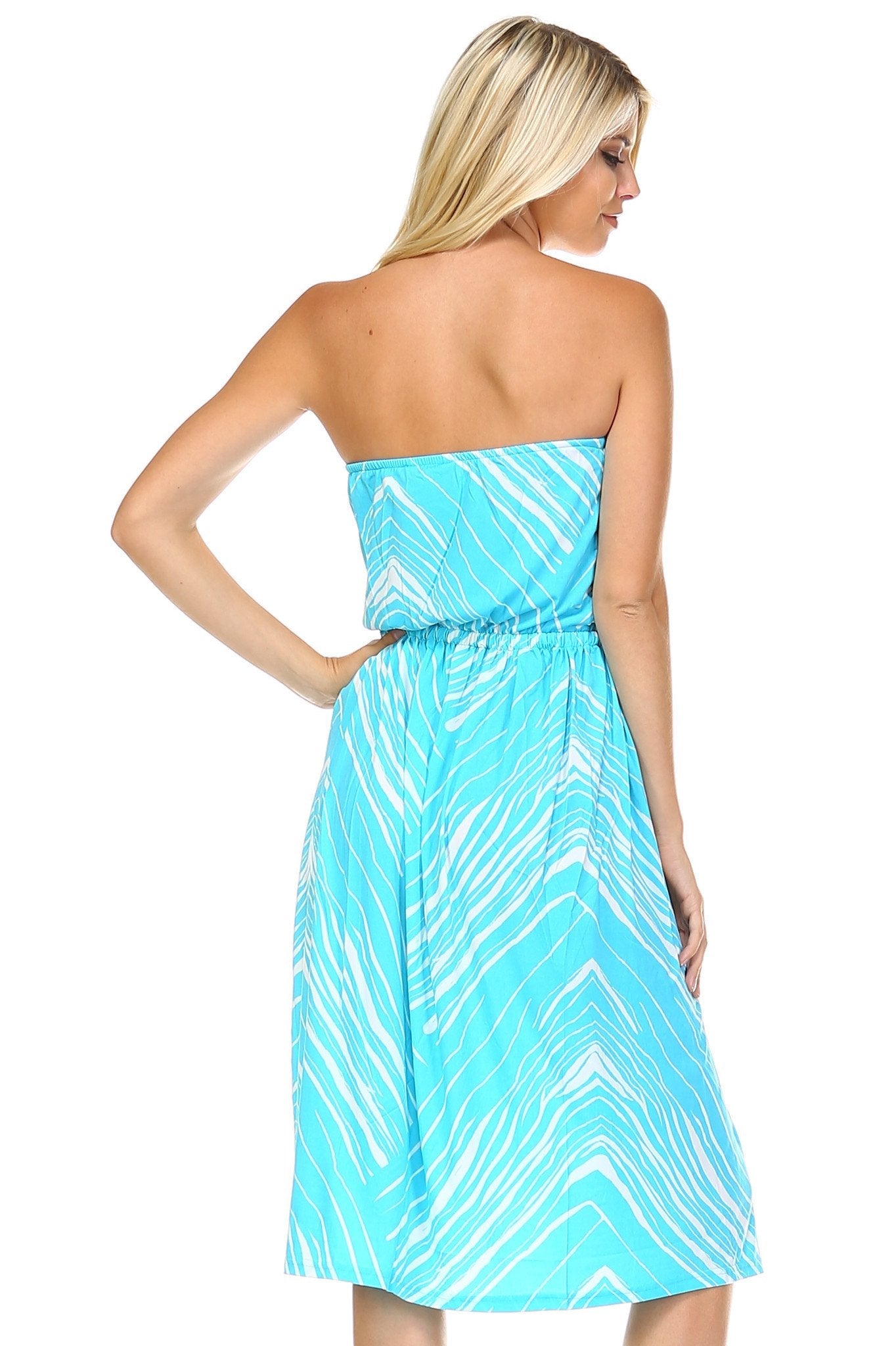 Women's Strapless Printed Dress Dresses / Midi - Tophatter Daily Deals