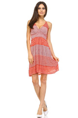 Women's V-Neck Halter Dress Coral Ecru Dresses / Mini - Tophatter Daily Deals