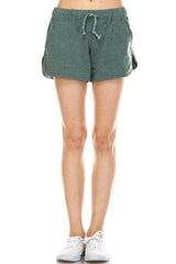 Women's Comfy Elastic Band and Tie Waistline Shorts with Pockets Green 9 Shorts - Tophatter Daily Deals