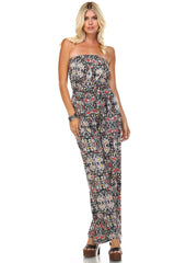 Women's Printed Elastic Waistline Tie Jumpsuit Jumpsuit - Tophatter Daily Deals