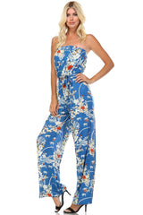 Women's Printed Elastic Waistline Tie Jumpsuit Jumpsuit - Tophatter Daily Deals