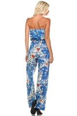 Women's Printed Elastic Waistline Tie Jumpsuit Jumpsuit - Tophatter Daily Deals