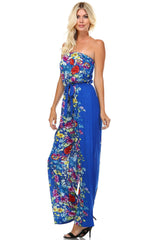 Women's Printed Elastic Waistline Tie Jumpsuit Jumpsuit - Tophatter Daily Deals