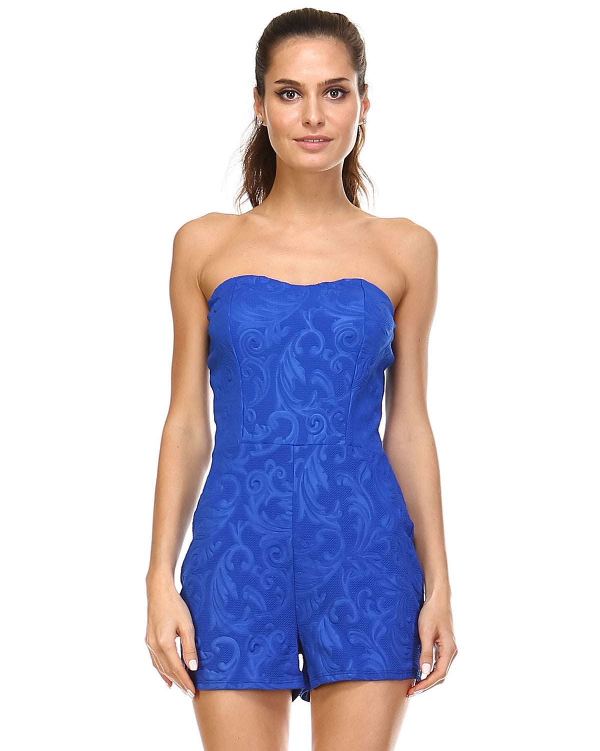 Women's Strapless Print Romper Romper - Tophatter Daily Deals