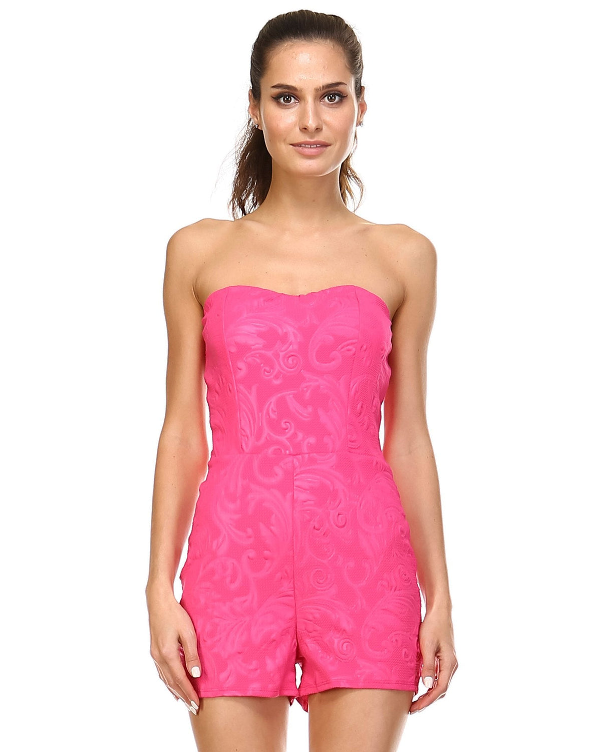 Women's Strapless Print Romper Romper - Tophatter Daily Deals