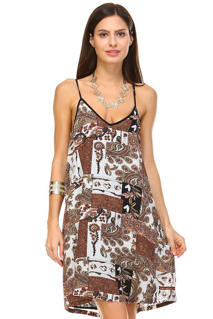 Women's Back Slit V-Neck Chiffon Dress with Side Pockets Dresses / Midi - Tophatter Daily Deals