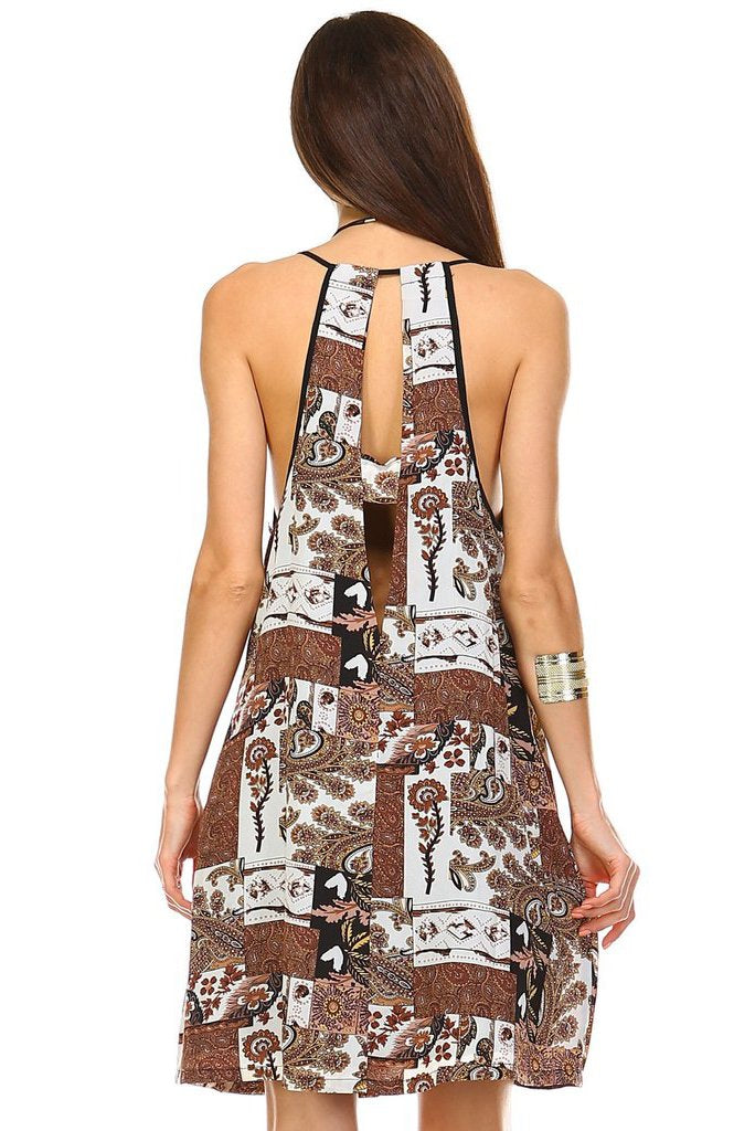 Women's Back Slit V-Neck Chiffon Dress with Side Pockets Dresses / Midi - Tophatter Daily Deals