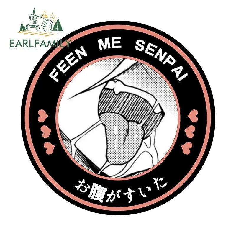 EARLFAMILY 13cm Feed Me Senpai Car Stickers Ahegao Windows Laptop Vinyl Car Wrap Decal Anime Waterproof Car Accessories Style H - Tophatter Daily Deals