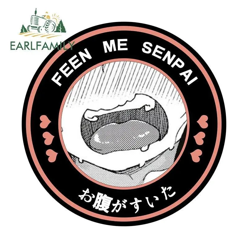 EARLFAMILY 13cm Feed Me Senpai Car Stickers Ahegao Windows Laptop Vinyl Car Wrap Decal Anime Waterproof Car Accessories Style M - Tophatter Daily Deals