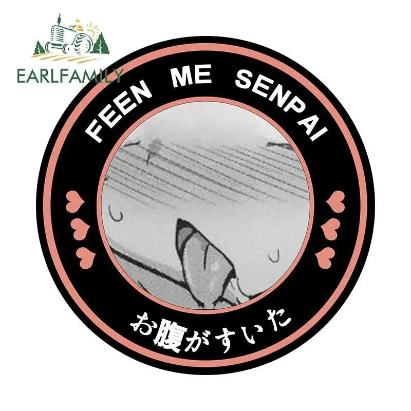 EARLFAMILY 13cm Feed Me Senpai Car Stickers Ahegao Windows Laptop Vinyl Car Wrap Decal Anime Waterproof Car Accessories Style O - Tophatter Daily Deals