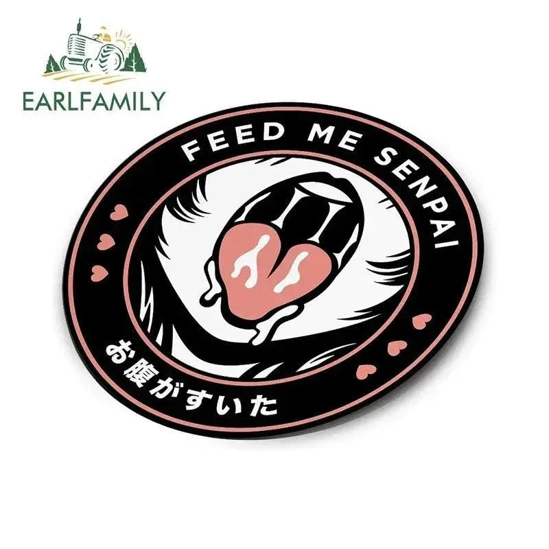 EARLFAMILY 13cm Feed Me Senpai Car Stickers Ahegao Windows Laptop Vinyl Car Wrap Decal Anime Waterproof Car Accessories Style A - Tophatter Daily Deals
