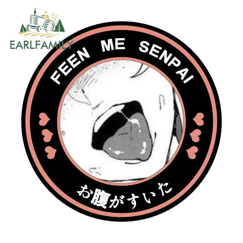 EARLFAMILY 13cm Feed Me Senpai Car Stickers Ahegao Windows Laptop Vinyl Car Wrap Decal Anime Waterproof Car Accessories Style F - Tophatter Daily Deals