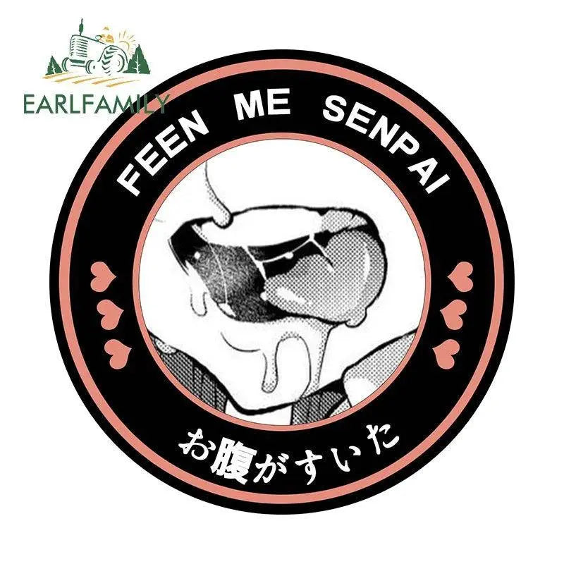 EARLFAMILY 13cm Feed Me Senpai Car Stickers Ahegao Windows Laptop Vinyl Car Wrap Decal Anime Waterproof Car Accessories Style L - Tophatter Daily Deals
