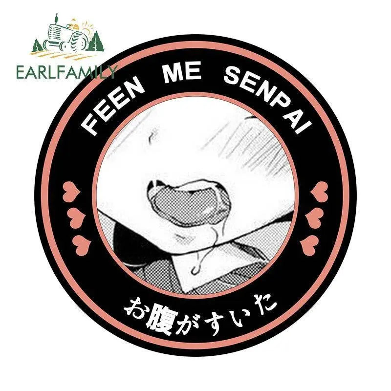 EARLFAMILY 13cm Feed Me Senpai Car Stickers Ahegao Windows Laptop Vinyl Car Wrap Decal Anime Waterproof Car Accessories Style N - Tophatter Daily Deals