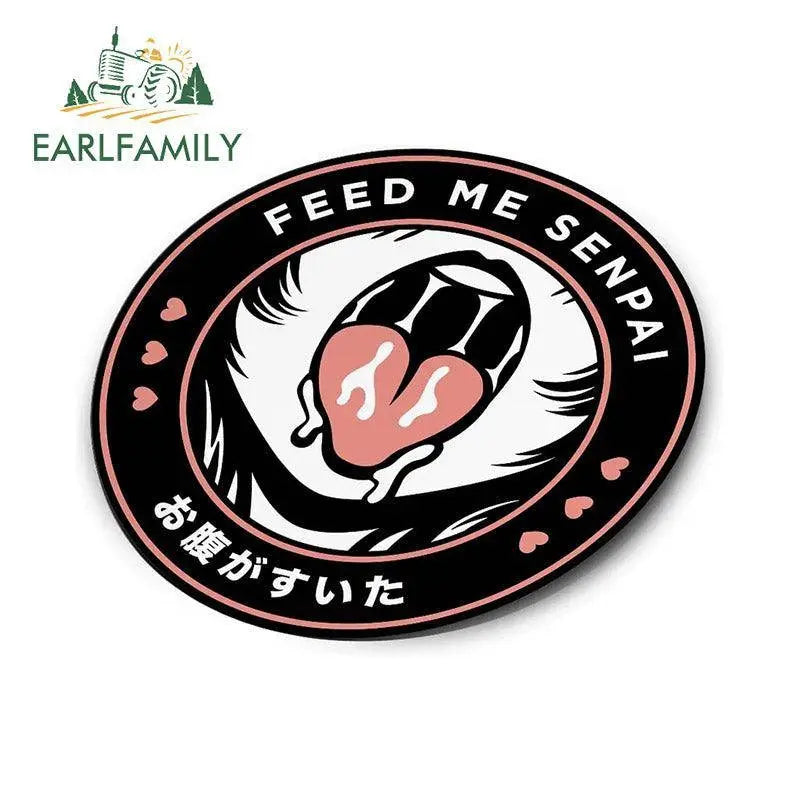 EARLFAMILY 13cm Feed Me Senpai Car Stickers Ahegao Windows Laptop Vinyl Car Wrap Decal Anime Waterproof Car Accessories - Tophatter Daily Deals