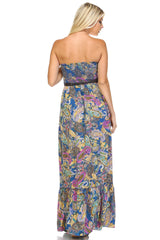 Women's Paisley Printed Strapless Belted Maxi Dress Dresses / Maxi - Tophatter Daily Deals