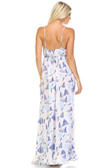 Women's Printed Tie-Back Maxi Dress w/Lace Trim Dresses / Maxi - Tophatter Daily Deals