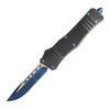 Automatic OTF Knife w/ Belt Clip - Tophatter's Inc. Daily Deals Online Blue Anodized Knife - Tophatter Daily Deals