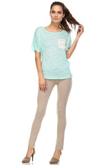 Women's Short Sleeve Lace Pocket Top Tops - Tophatter Daily Deals