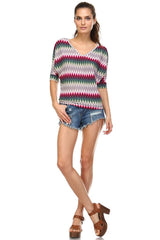 Women's Stripe V-Neck Top Tops - Tophatter Daily Deals