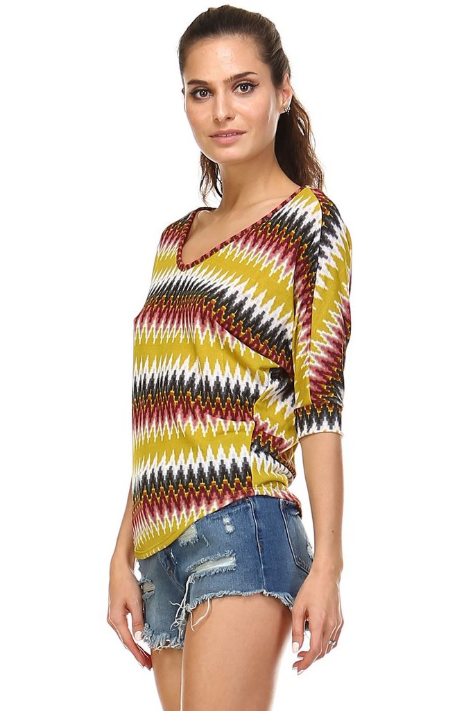 Women's Stripe V-Neck Top Tops - Tophatter Daily Deals