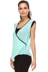 Women's Sleeveless Woven Surplice Top Tops - Tophatter Daily Deals