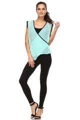 Women's Sleeveless Woven Surplice Top Tops - Tophatter Daily Deals