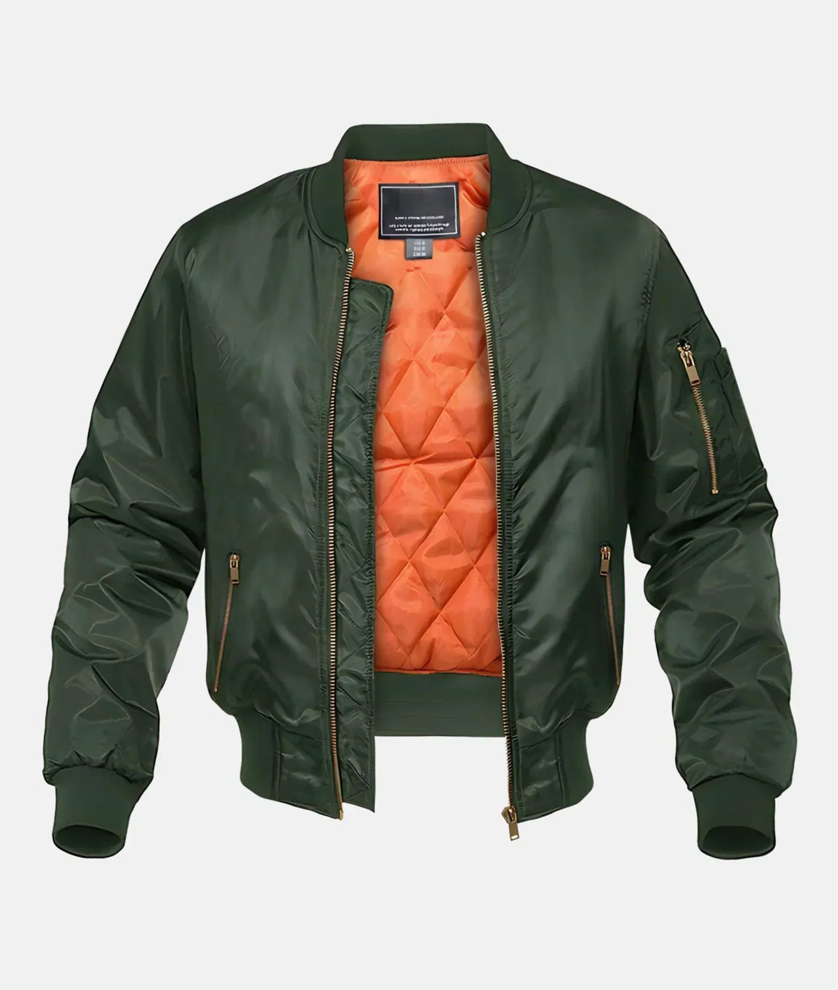 Waterproof Mens Bomber Jacket - Pilot Style, Nylon, Winter Green - Tophatter Daily Deals